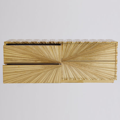 Global Views Linen Fold Cabinet Brass 9.92847