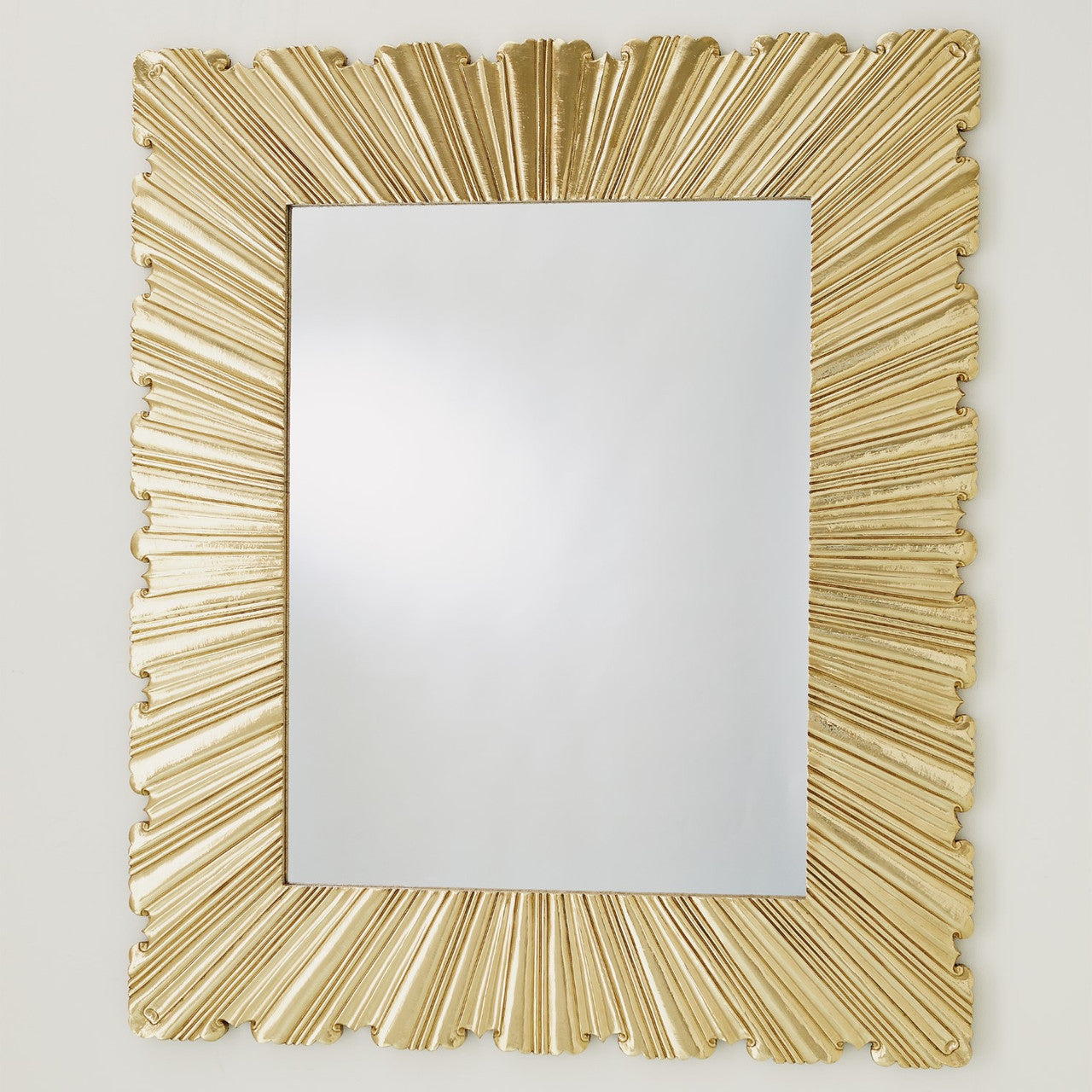 Global Views Linen Fold Mirror Brass Large 9.92848