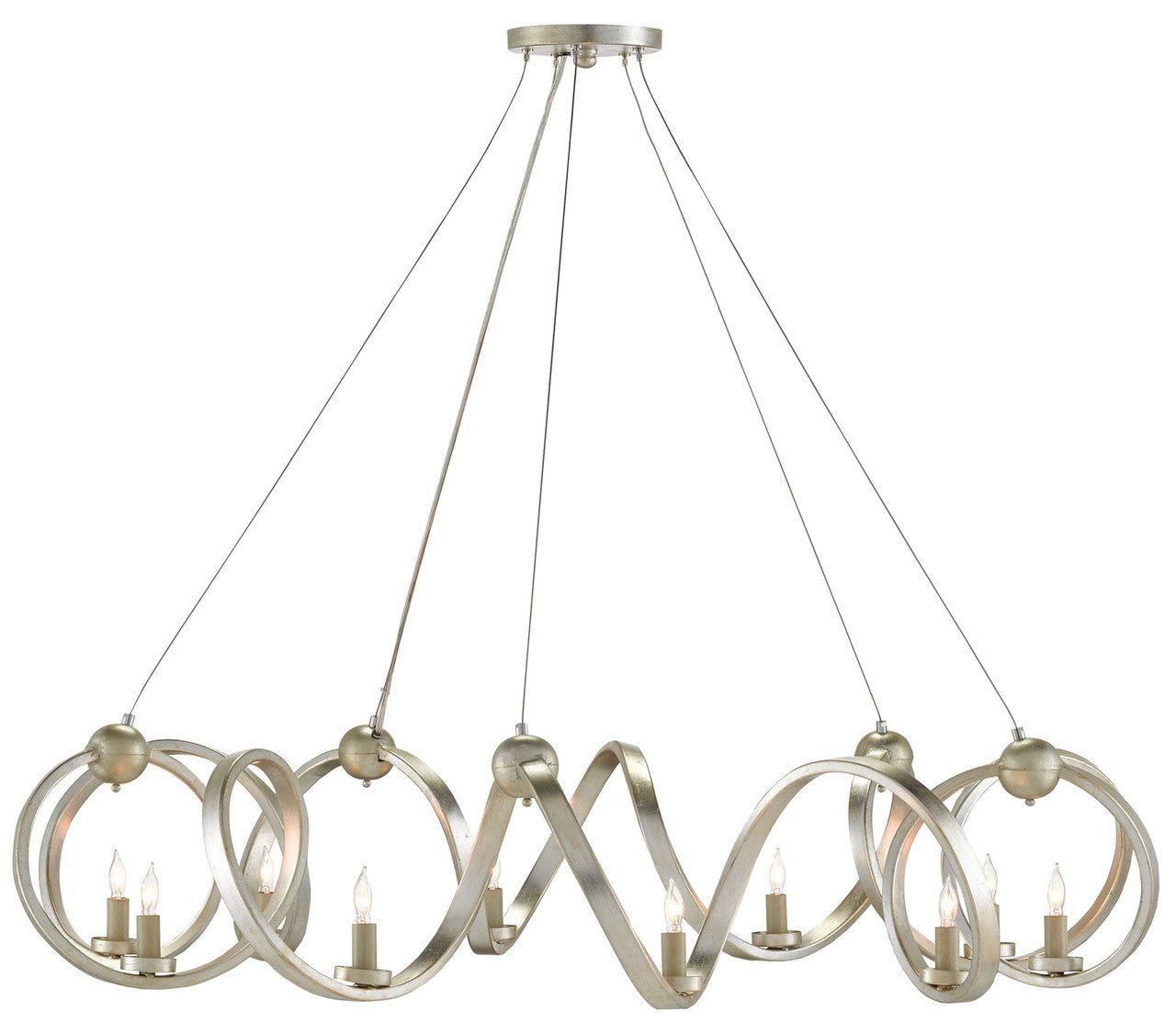 Currey & Co. Ringmaster Silver Chandelier 9000-0059