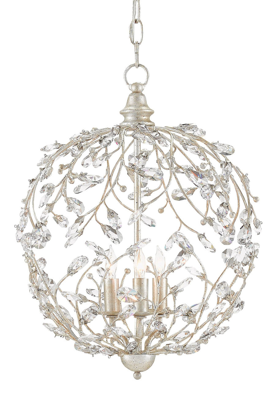 Currey & Co. Crystal Bud Silver Orb Chandelier 9000-0076