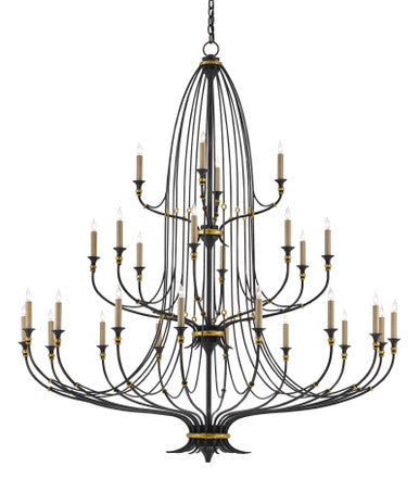 Currey & Co. Folgate Grande Black Chandelier 9000-0213