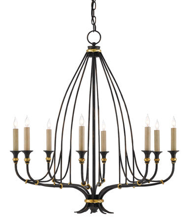 Currey & Co. Folgate Small Black Chandelier 9000-0214