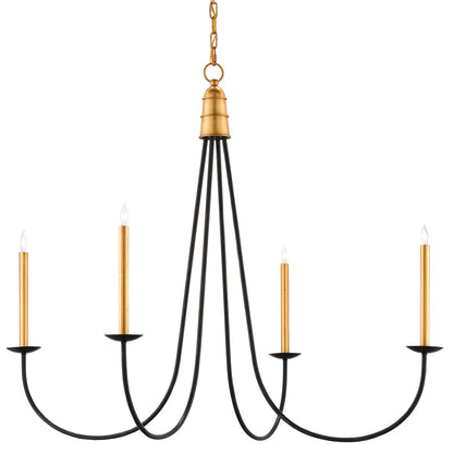 Currey & Co. Ogden Black Chandelier 9000-0233