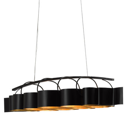 Currey & Co. Marchfield Black Rectangular Chandelier 9000-0262