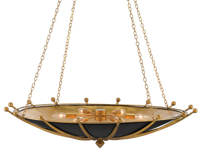 Currey & Co. Fontaine Black & Gold Chandelier 9000-0319