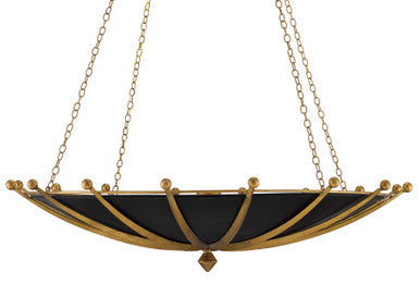 Currey & Co. Fontaine Black & Gold Chandelier 9000-0319