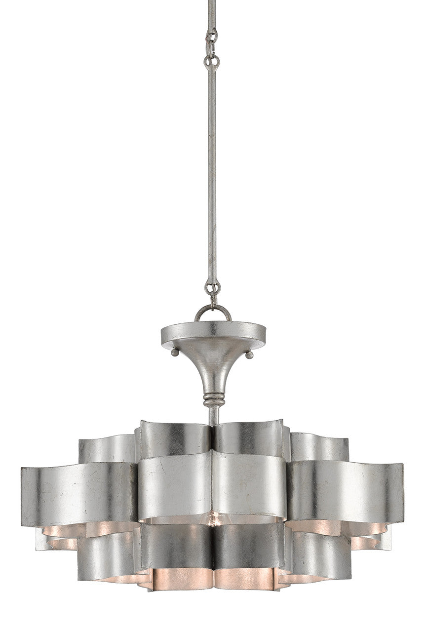 Currey & Co. Grand Lotus Silver Small Chandelier 9000-0374