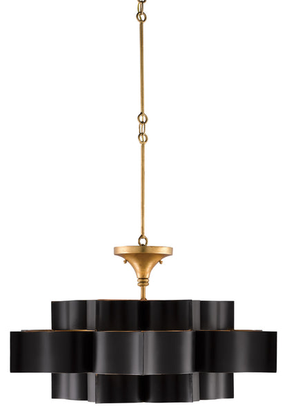 Currey & Co. Grand Lotus Large Black Chandelier 9000-0429