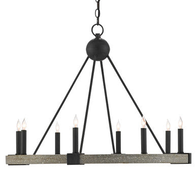 Currey & Co. Burgos Black Chandelier 9000-0480