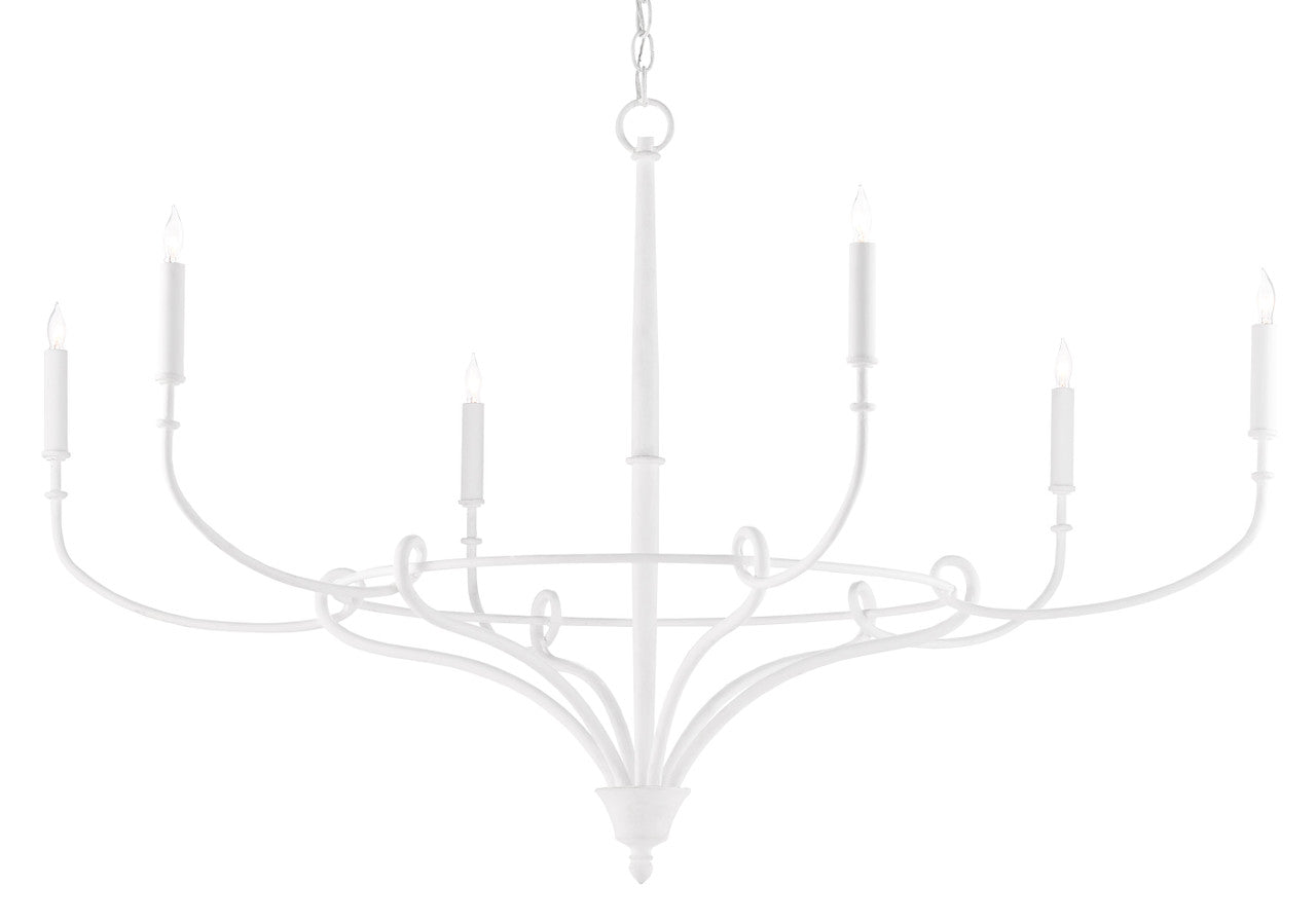 Currey & Co. Cyrilly White Chandelier 9000-0495