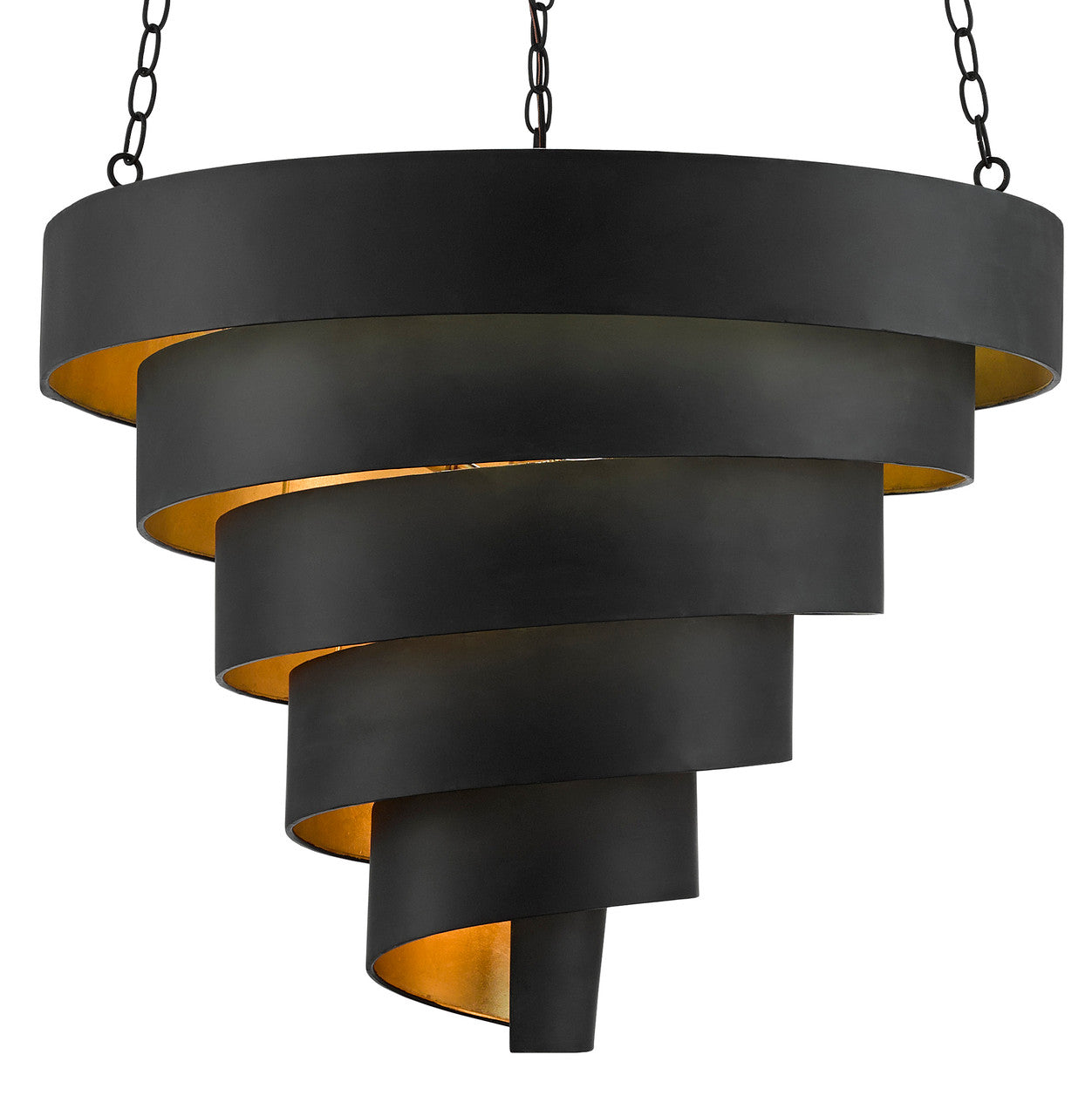 Currey & Co. Chiffonade Large Black Pendant 9000-0497