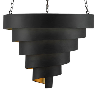 Currey & Co. Chiffonade Large Black Pendant 9000-0497