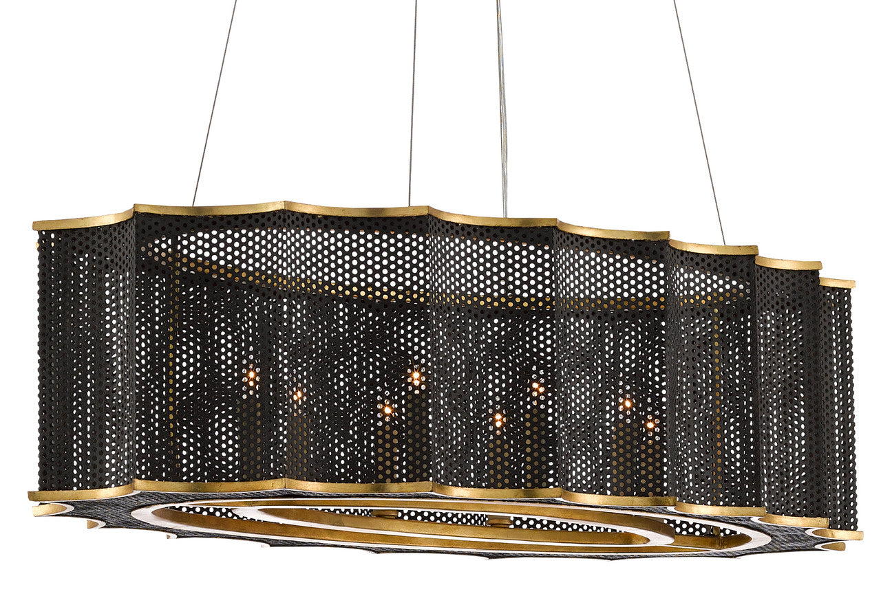 Currey & Co. Nightwood Black Chandelier 9000-0512