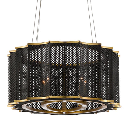 Currey & Co. Nightwood Black Chandelier 9000-0512