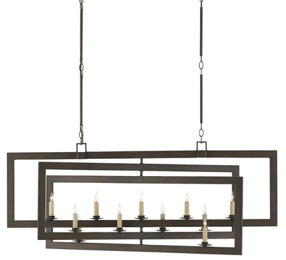 Currey & Co. Middleton Bronze Rectangular Chandelier 9000-0525