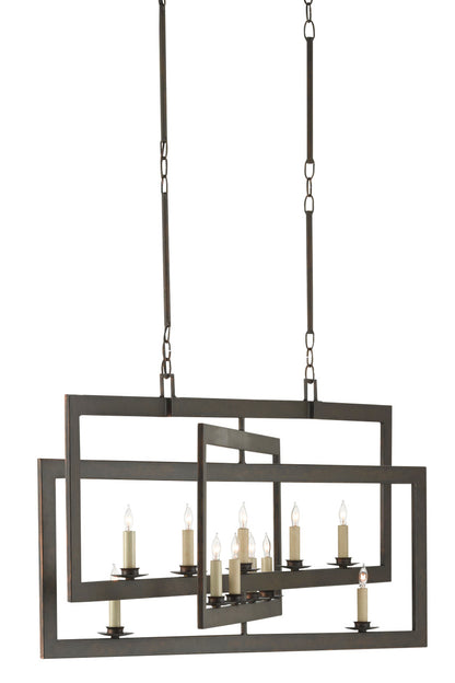 Currey & Co. Middleton Bronze Rectangular Chandelier 9000-0525