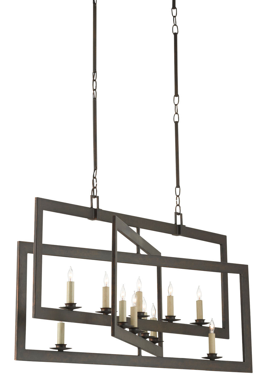 Currey & Co. Middleton Bronze Rectangular Chandelier 9000-0525