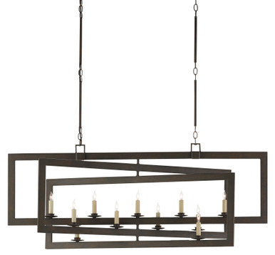 Currey & Co. Middleton Bronze Rectangular Chandelier 9000-0525