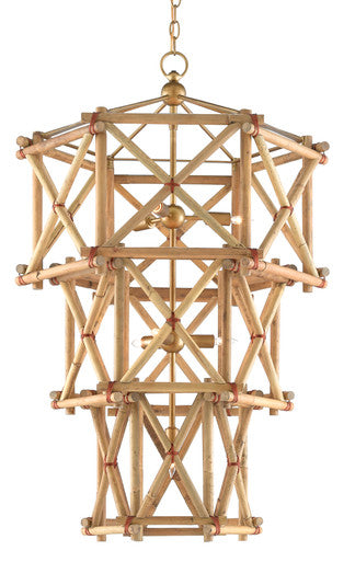 Currey & Co. Kingali Medium Rattan Chandelier 9000-0553