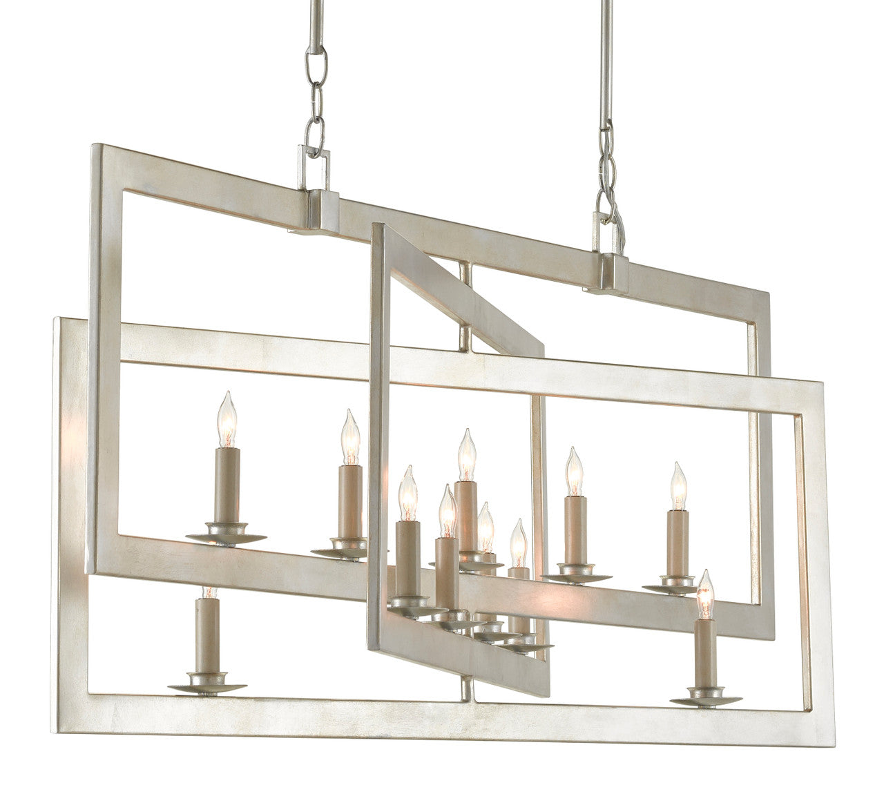 Currey & Co. Middleton Silver Rectangular Chandelier 9000-0634