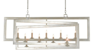 Currey & Co. Middleton Silver Rectangular Chandelier 9000-0634