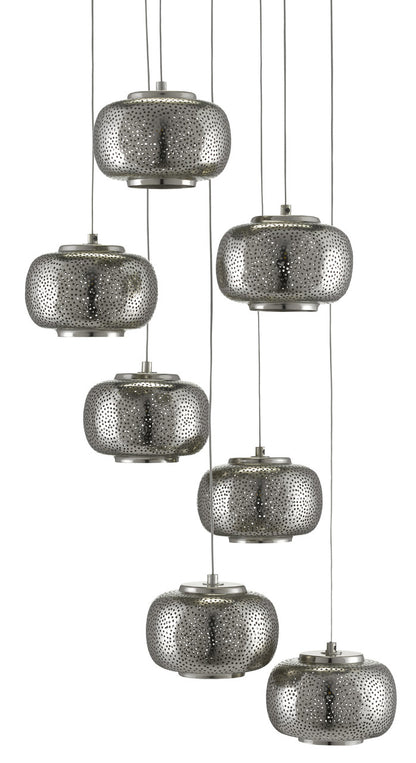 Currey & Co. Pepper 7-Light Round Multi-Drop Pendant 9000-0690