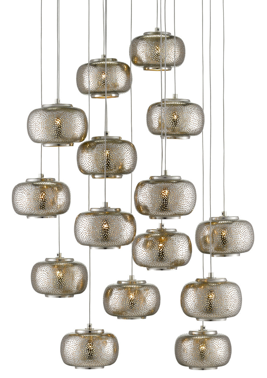 Currey & Co. Pepper Round 15-Light Multi-Drop Pendant 9000-0691