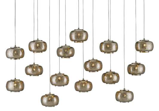 Currey & Co. Pepper Rectangular 15-Light Multi-Drop Pendant 9000-0692