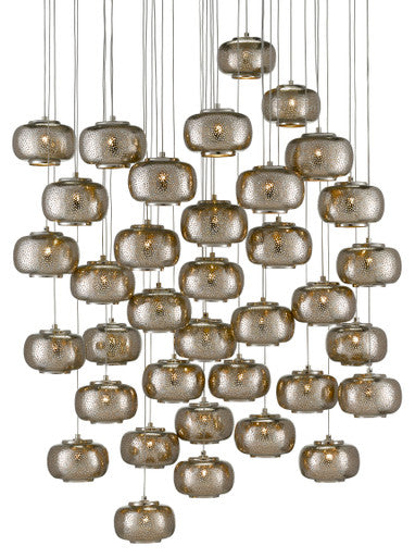 Currey & Co. Pepper 36-Light Round Multi-Drop Pendant 9000-0694