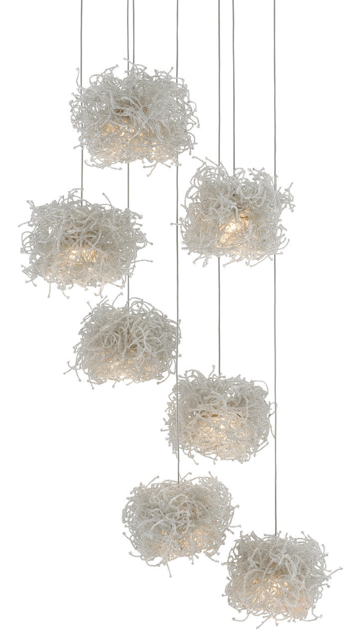 Currey & Co. Birds Nest 7-Light Multi-Drop Pendant 9000-0697