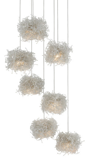 Currey & Co. Birds Nest 7-Light Multi-Drop Pendant 9000-0697