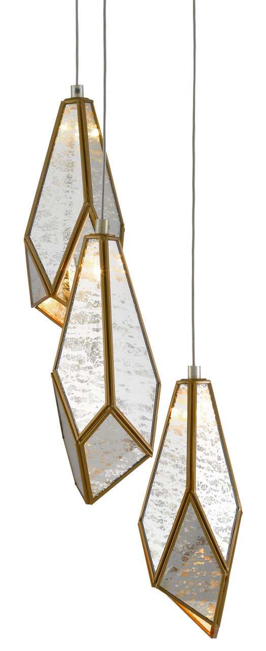 Currey & Co. Glace 3-Light Multi-Drop Pendant 9000-0703