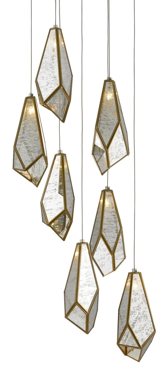 Currey & Co. Glace 7-Light Multi-Drop Pendant 9000-0704