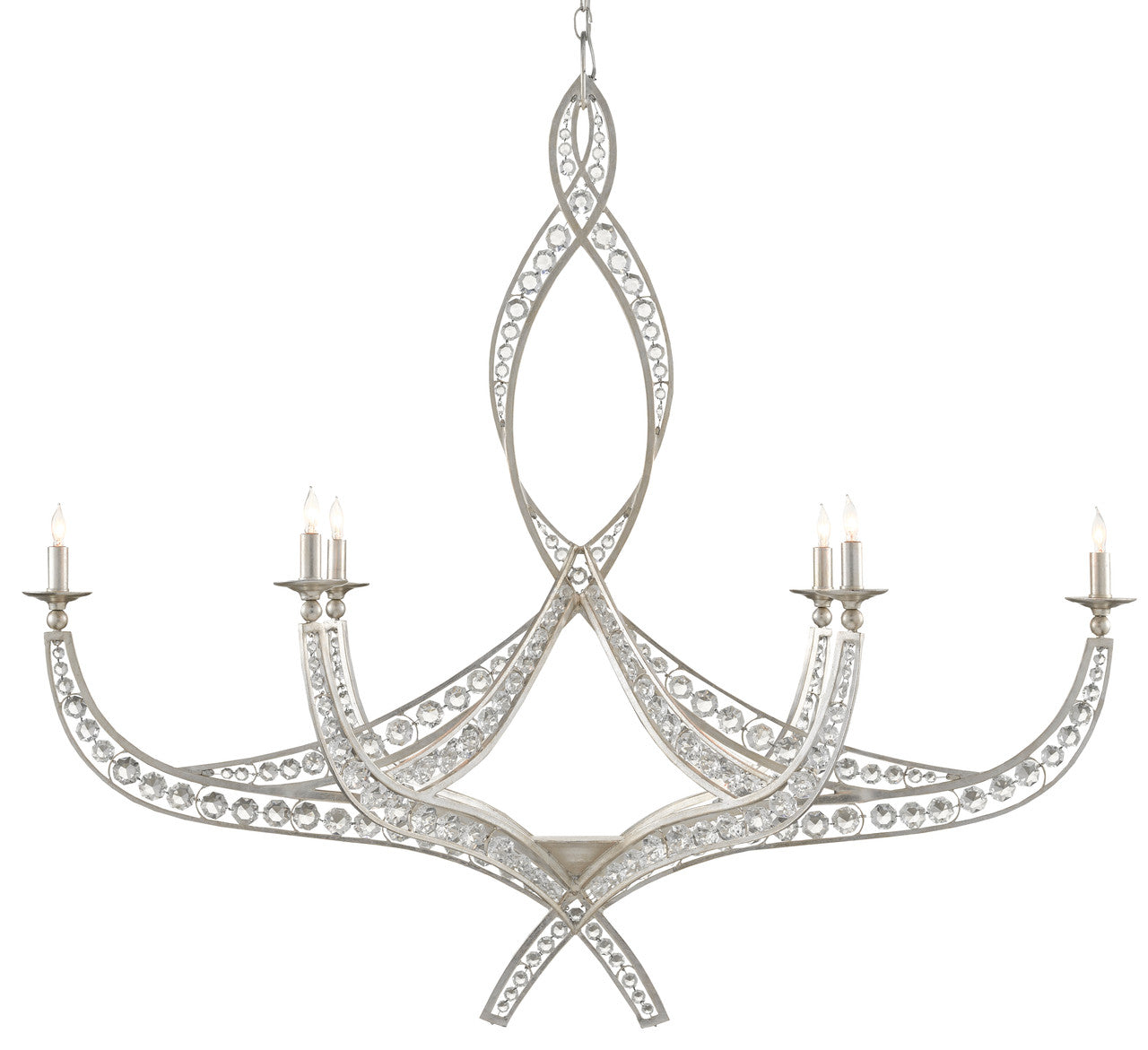 Currey & Co. Firebird Silver Chandelier 9000-0725