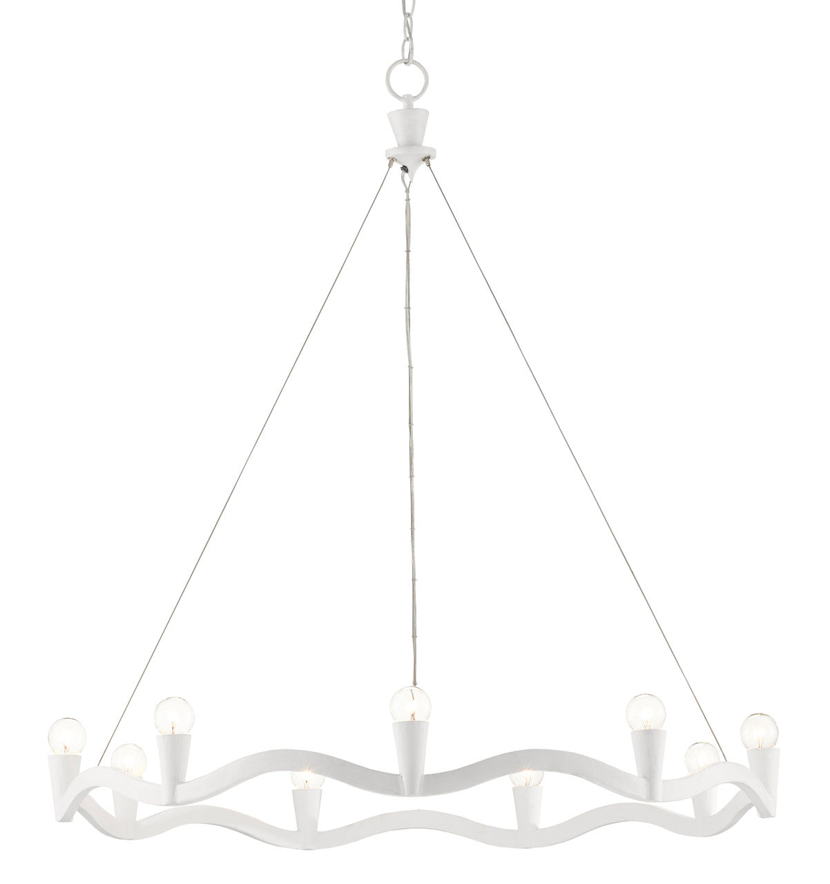 Currey & Co. Serpentina White Chandelier 9000-0730