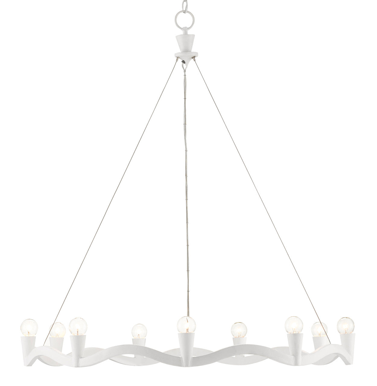 Currey & Co. Serpentina White Chandelier 9000-0730