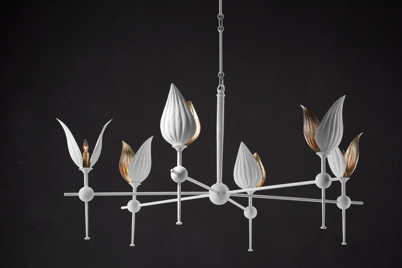 Currey & Co. Peace Lily White Chandelier 9000-0734