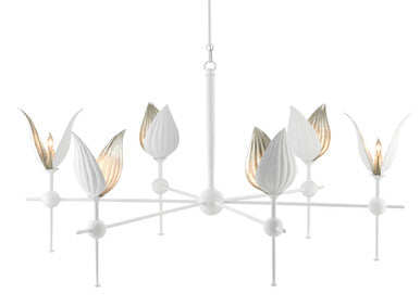 Currey & Co. Peace Lily White Chandelier 9000-0734