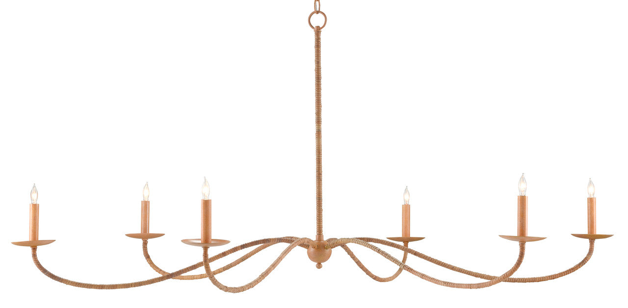 Currey & Co. Saxon Rattan Chandelier 9000-0757