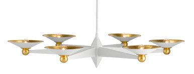 Currey & Co. Moderne White Chandelier 9000-0796