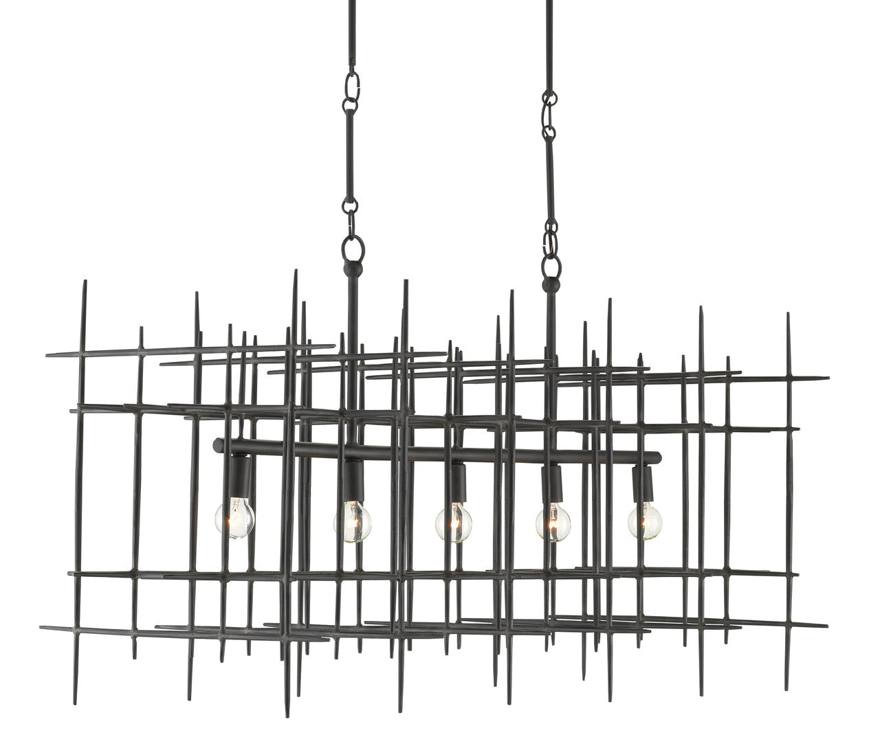 Currey & Co. Steelhouse Rectangular Chandelier 9000-0809