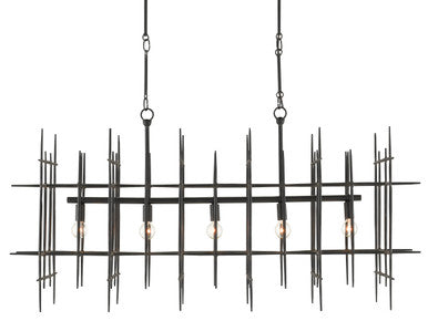 Currey & Co. Steelhouse Rectangular Chandelier 9000-0809