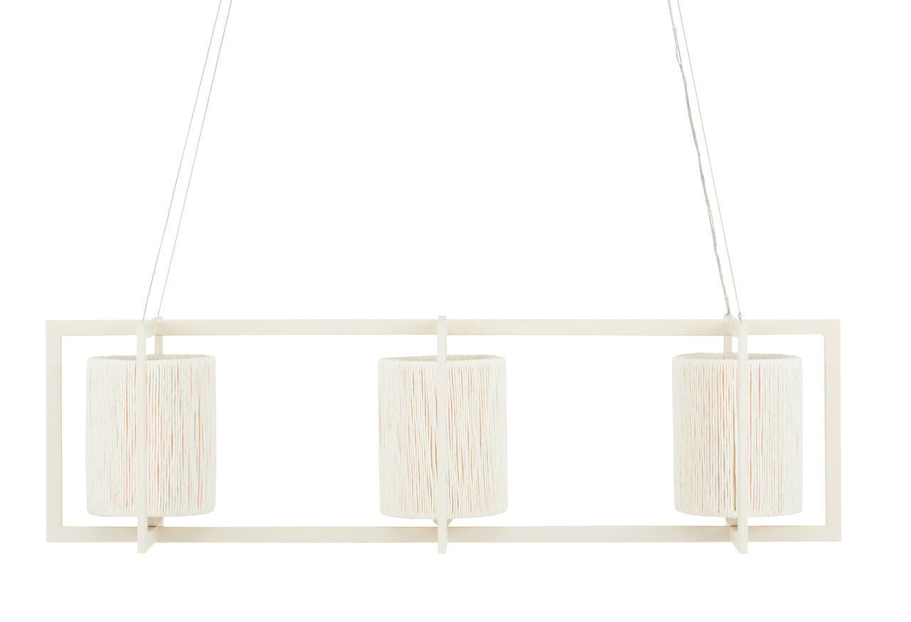 Currey & Co. Monreale White Rectangular Chandelier 9000-0838