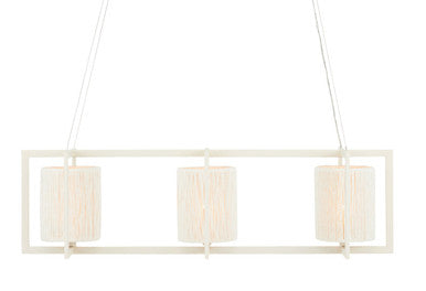 Currey & Co. Monreale White Rectangular Chandelier 9000-0838