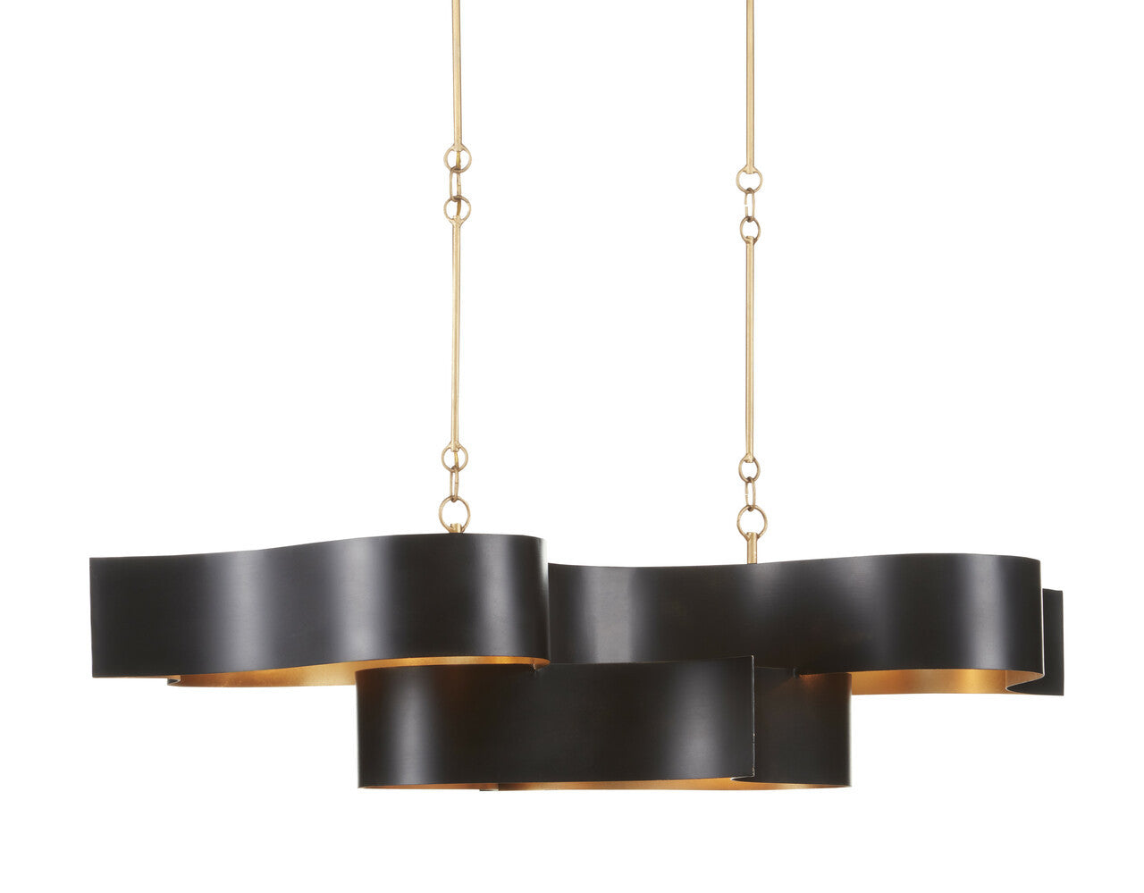 Currey & Co. Grand Lotus Black Oval Chandelier 9000-0853