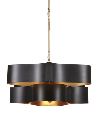 Currey & Co. Grand Lotus Black Oval Chandelier 9000-0853