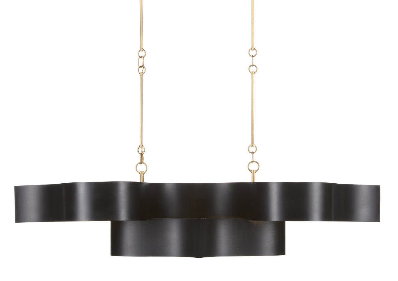 Currey & Co. Grand Lotus Black Oval Chandelier 9000-0853