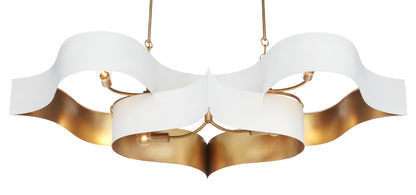 Currey & Co. Grand Lotus White Oval Chandelier 9000-0854