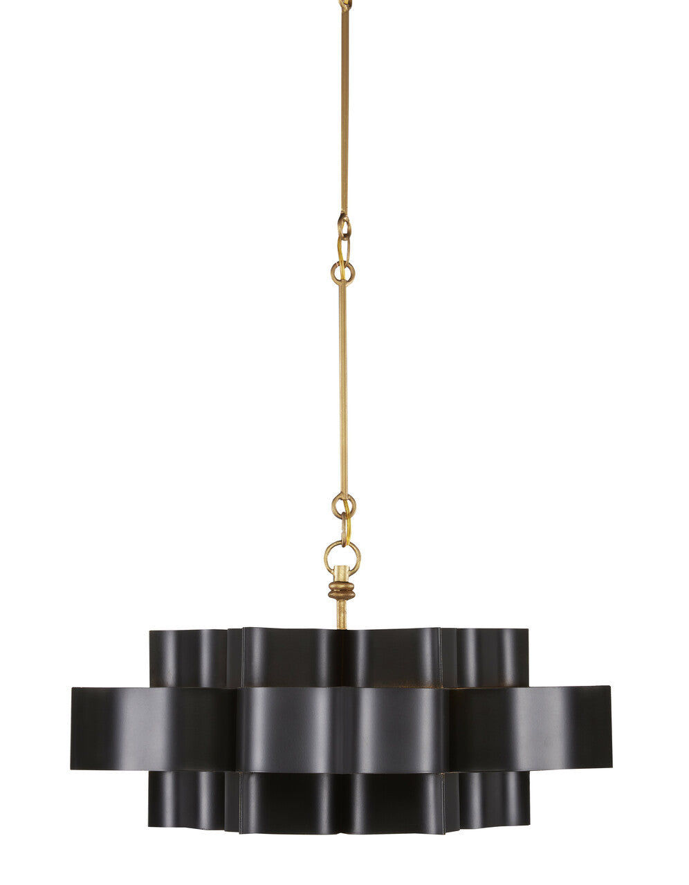 Currey & Co. Grand Lotus Small Black Chandelier 9000-0855