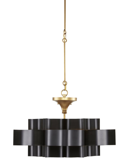 Currey & Co. Grand Lotus Small Black Chandelier 9000-0855